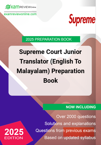 Supreme Court Junior Translator To Malayalam Preparation Book